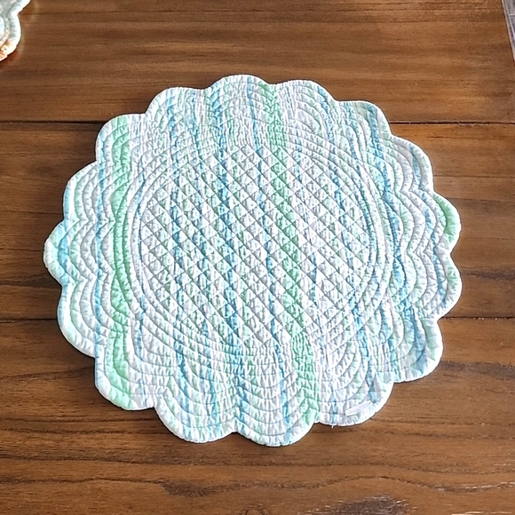 Set of 5 mismatched beach quilted placemats - Picture 6 of 12